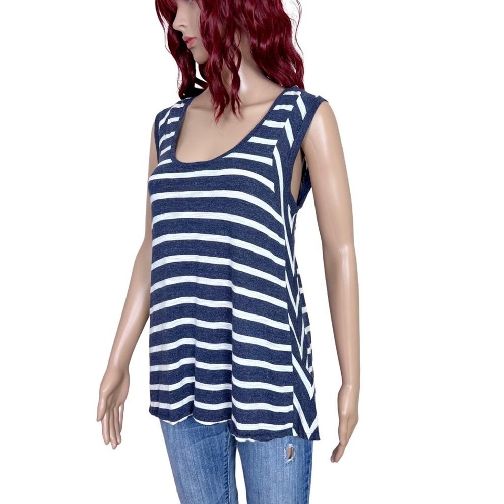 Madewell Striped Tank Top Womens Small Blue White Swing Loose Fit Lightweight